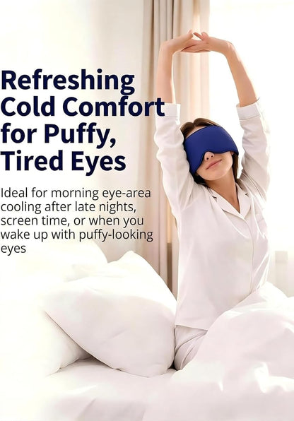 Cooling Gel Eye Mask for Puffy Eyes, Migraine & Headache Relief, Full Eye-Area Cold Compress for Eyes & Temples, FSA Eligible HSA Reusable Eye Ice Pack for Swelling & Post-Surgery Recovery