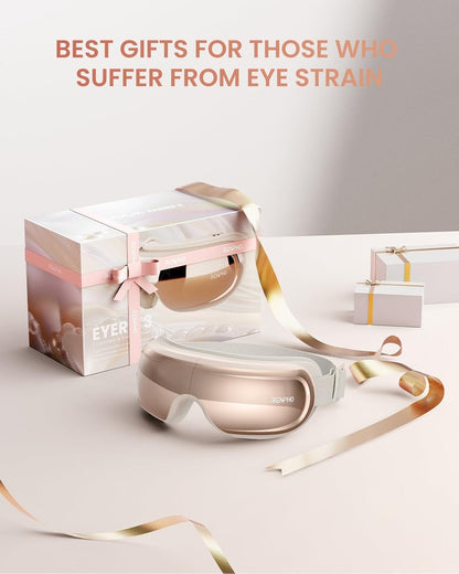 RENPHO Eyeris 3 Eye Massager with Heat and Cooling, Massaging Eye Mask | Voice Control, Vibration & Compression Massager for Dry Eyes & Head Tension, FSA Eligible HSA, Gifts for Women & Men