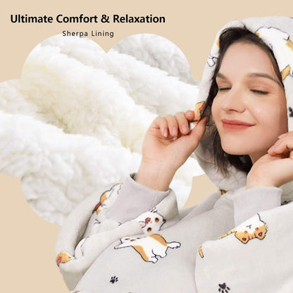 Wearable Blanket Hoodie for Adults With Pocket Strawberry Hoodie | Sherpa, Fuzzy Blanket Hoodie, Oversized Sweatshirt Blanket, Kangaroo Pouch, Cute Birthday Gifts for Sister, Cute Stuff