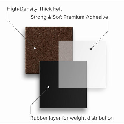 16 Heavy-Duty Felt Furniture Pads 2” 1/4” Thick X-Protector Round Felt Pads | Furniture Feet - The Best Felt Floor Protectors for Furniture to Prevent Scratches. Protect Your Hard Floor! (Beige)