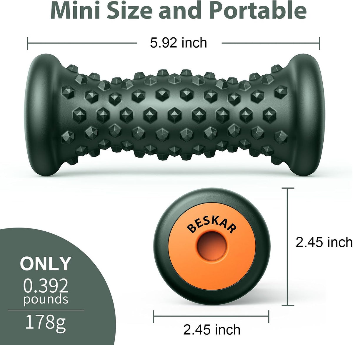 BESKAR Foot Massage Roller for Plantar Fasciitis Relief
