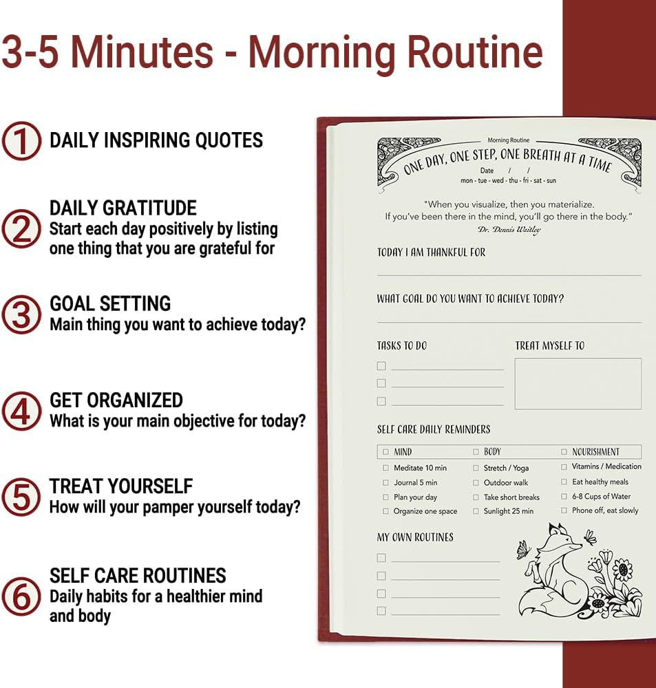 Gratitude Journal for Women with Guided Daily Prompts, Goal Setting & Habit Tracker—90-Day Mindfulness & Self-Care Journal with Relaxing Coloring Pages for Mood, Mindset & Sobriety Support (Hardcover)