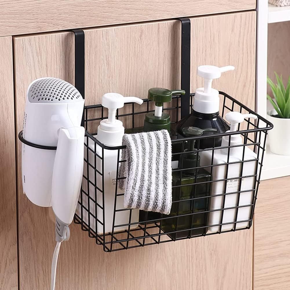 Cabinet Door Hair Tool Organizer - Styling Tools Holder for Dryer, Flat Iron, Curling Wand, Straightener Brushes, Black