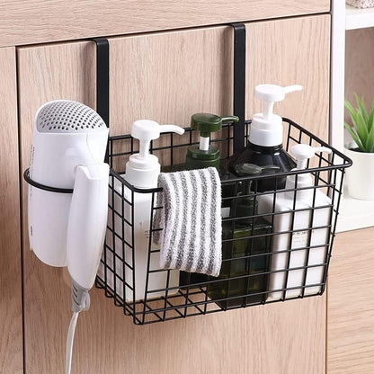 Cabinet Door Hair Tool Organizer - Styling Tools Holder for Dryer, Flat Iron, Curling Wand, Straightener Brushes, Black