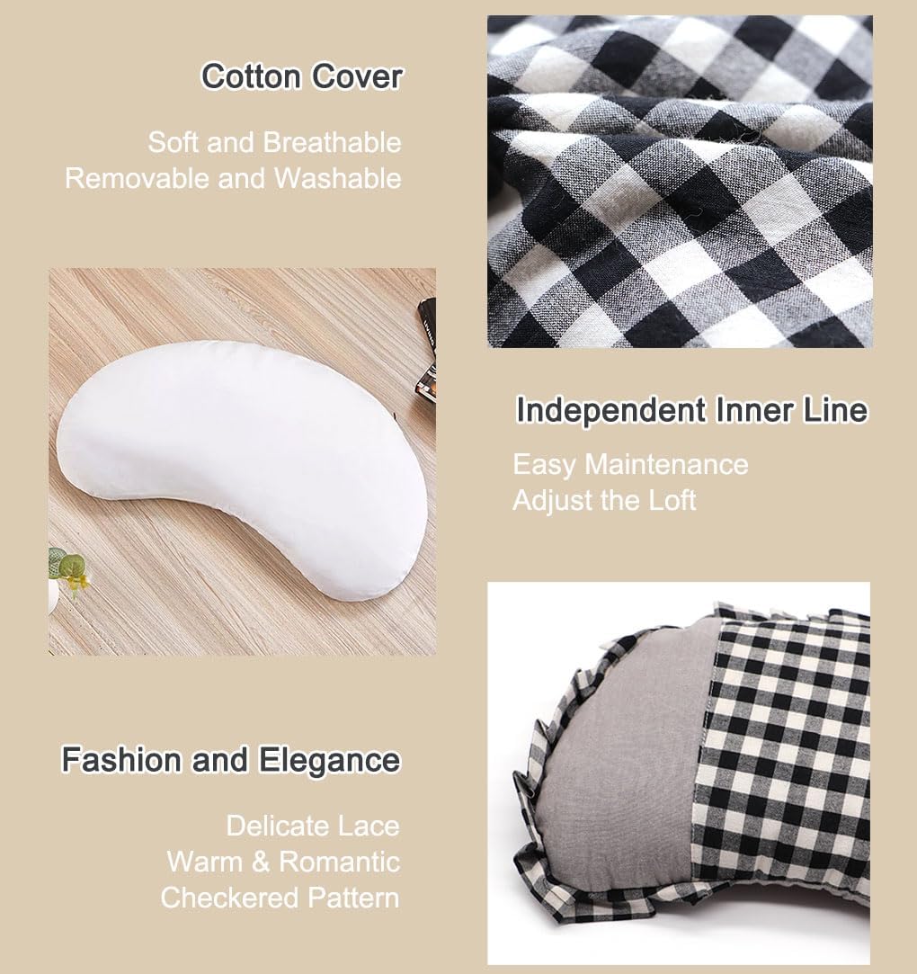 Buckwheat Cervical Neck Roll Pillow,17.7"x5.9" Firm Support Neck Bolster with Washable Cover, Adjustable Hard Cylinder Round Pillow with Buckwheat Hulls, for Office Lunch Breaks Sleeping,Pink