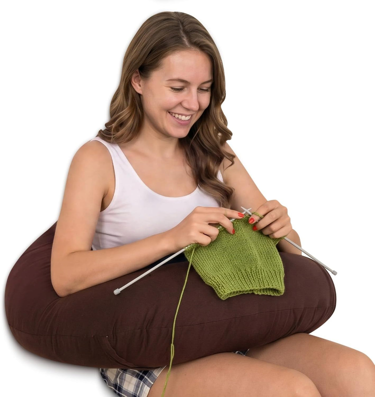 QUEEN ROSE Reading Pillow, Gaming Pillow for Lap, Sitting in Bed or Sofa, Extra Arm Rest for Reading, Playing or Crocheting, Soft Velvet Grey