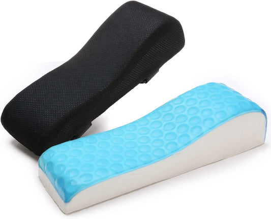 LargeLeaf Chair Ergonomic Armrest Pads Elbow Pillow Pressure Relief Office Chair Gaming Chair armrest with Memory Foam armrest Pads 2-Piece Set of Chair (Black_Velvet)