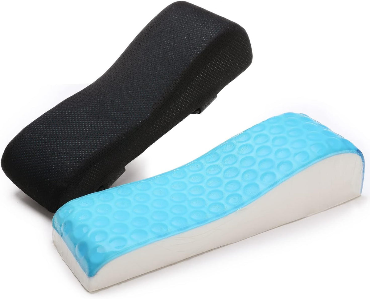 LargeLeaf Chair Ergonomic Armrest Pads Elbow Pillow Pressure Relief Office Chair Gaming Chair armrest with Memory Foam armrest Pads 2-Piece Set of Chair (Black_Velvet)