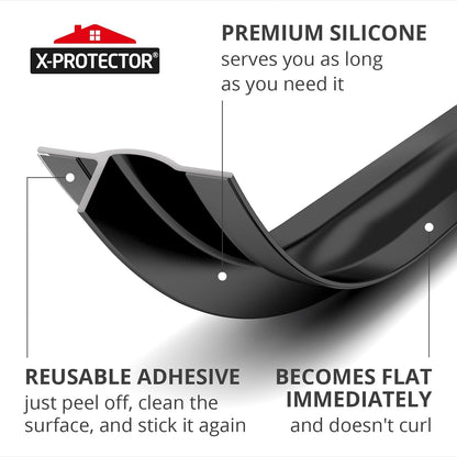 Silicone Stove Gap Cover X-Protector - 50"x1" Premium Counter Gap Filler | Self-Adhesive Guard Between Stove and Counter - Heat Resistant Oven Counter Gap Protector - Stove Top Spill Guard