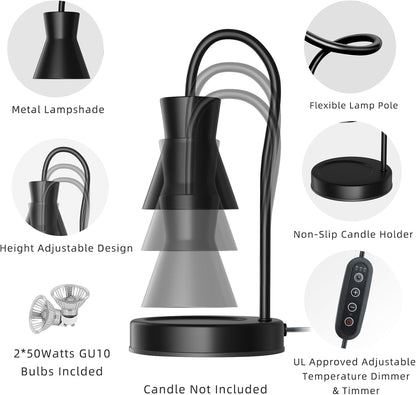 LALISU Candle Warmer Lamp with Timer Electric Candles Light Birthday Gifts