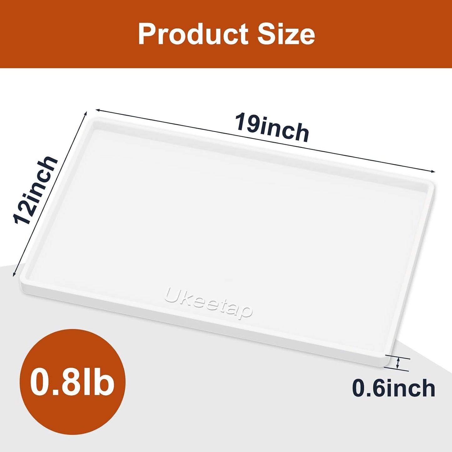 34" x 22" Extra Thick Silicone Mat Waterproof with Raised Edge, | Under Sink Mat for Kitchen & Bathroom, Kitchen Cabinet Liner, Multi-Purpose for Storage & Protection