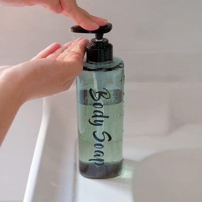 AUMIO 16.9oz Shampoo Dispenser for Shower Wall 3 Chamber, Drill Free Shampoo and Conditioner Dispenser with 6 Waterproof Labels, Wall Mounted Shower Soap Dispenser Shampoo Bottles for Home Bathroom