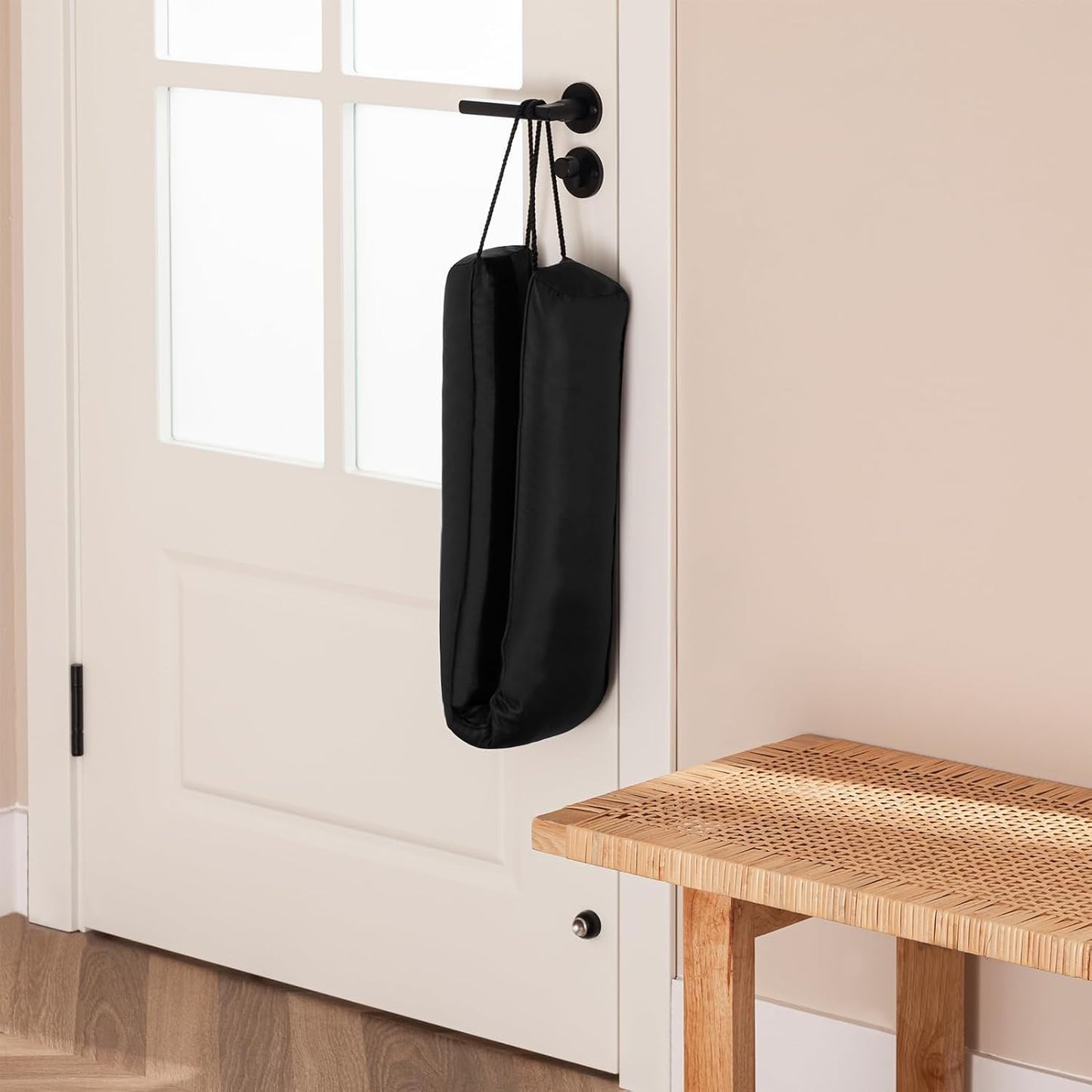 Resistant Door Draft Stopper, Removable Washable Cover, 36", Black | Weighted Gap Filler, Blocks Hot and Cold Air, All-Season Seal