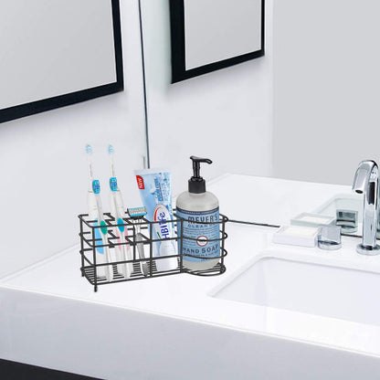 HBlife Toothbrush Holders for Bathroom, 5 Slots Silver Stainless Steel Bathroom Accessories Organizer