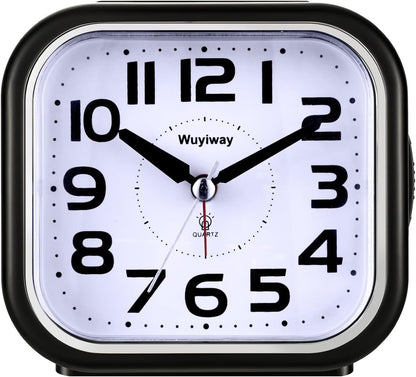 Loud Alarm Clock for Heavy Sleepers Adults, Readable for Seniors，Battery Operated Analog Alarm Clocks for Bedrooms,Silent No Ticking， Lighted on Demand, Black
