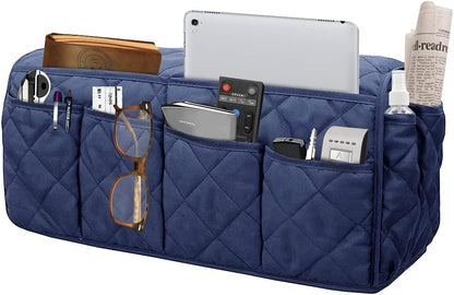 Armchair Caddy for Recliner - Sofa Armrest Organizer with 14 Pockets | Waterproof Remote Control Holder for Recliner, Non-Slip Chair Arm Storage for TV Remote, Phone, Books, Magazine, iPad
