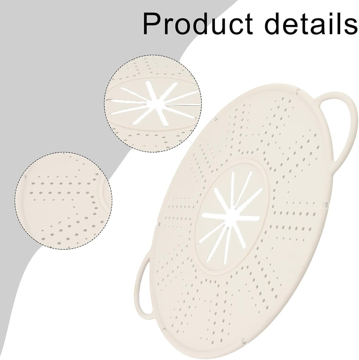 Large Silicone Spill Stopper Lid for Kitchen Pots Pans(white)