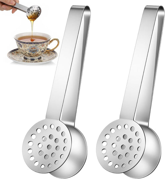 2 Pcs Tea Bag Squeezer, Tea Bag Tongs, Tea Leaf Filter Press Clips for Home Kitchen Office Coffee Shop Hot Tea Brewing Daily Drink Making Use