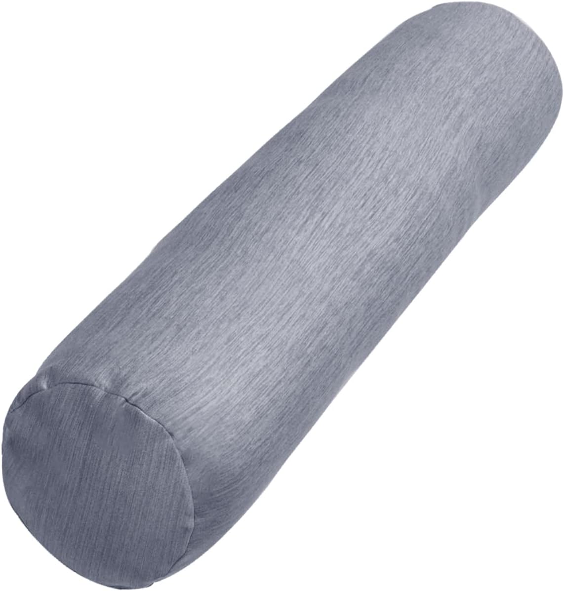 1 MIDDLE ONE Body Pillow for Adults, Bolster Pillow with Removable Velvet Cover, Long Round Cervical Roll Pillow, 35 x 7.87 Inches, Blue