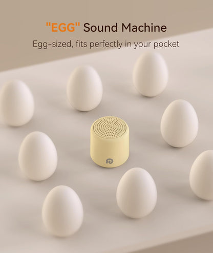 Dreamegg Portable White Noise Machine, 1000mAh Battery, Travel Sleep, Cream | Egg-Sized, 16 Sounds, USB-C, Timer, Baby & Adults, Office Privacy, Gift Use