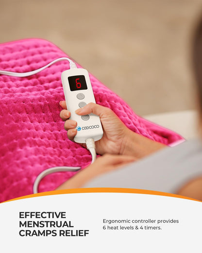 CooCoCo FSA Eligible HSA Hip Heating Pad for Hip and Sciatica Pain Relief | Heated hip brace, 6 heat levels, 4 timers, adjustable wearable fit, soft plush lining for hip, thigh, buttock and lower back