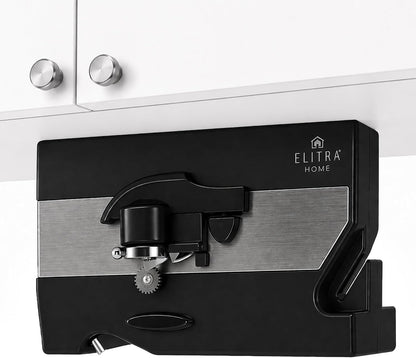 ELITRA HOME 3-In-1 Under The Cabinet Electric Can Opener - Black