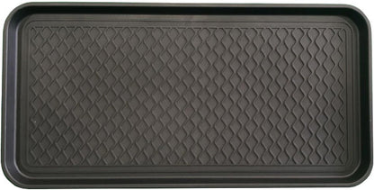 Boot Tray for Entryway,Hard Plastic Boot Mat,Shoe Tray,Shoe Mat for Indoor and Outdoor Use (Black Flower (Hard Plastic), 29.5X14.9 inch)