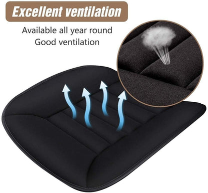 Car Seat Cushion Pad 1.2" Thick Comfort Seat Protector for Car Driver Seat Office Chair Home Use Memory Foam Seat Cushion with Non Slip Bottom, 20'' x 18.5'', Black