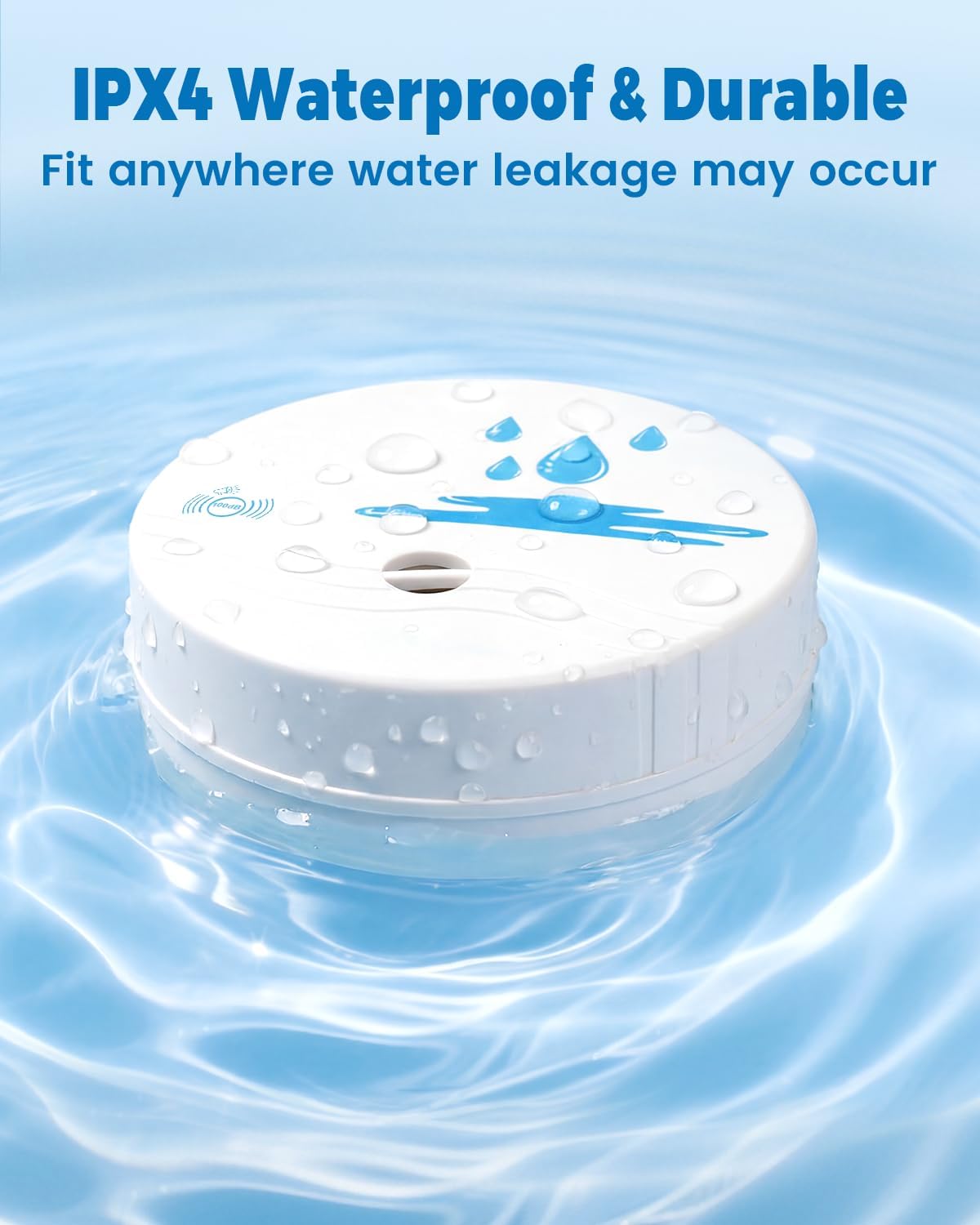 5 Pack Water Leak Detectors for Home | Water Sensor Alarm Leak Detector, 100dB, Waterproof, Kitchens, Bathrooms, Laundries, Sinks, Basements, Battery Included