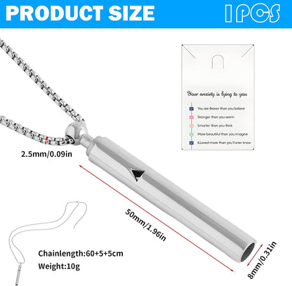 1 Pcs Anxiety Necklace Breathing,Mindful Breathing Necklace,Natural Calm,