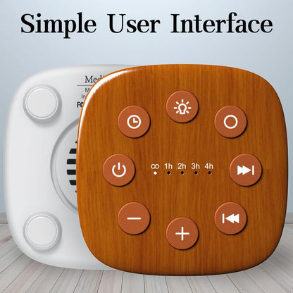 Meditation White Noise Sound Machine 30 Soothing Sounds with 32 Volume Control 12 Night Light 5 Timers Portable Sleep Machine for Travel Powered by AC or USB Sleep Therapy for Baby Kids Adults (Black)