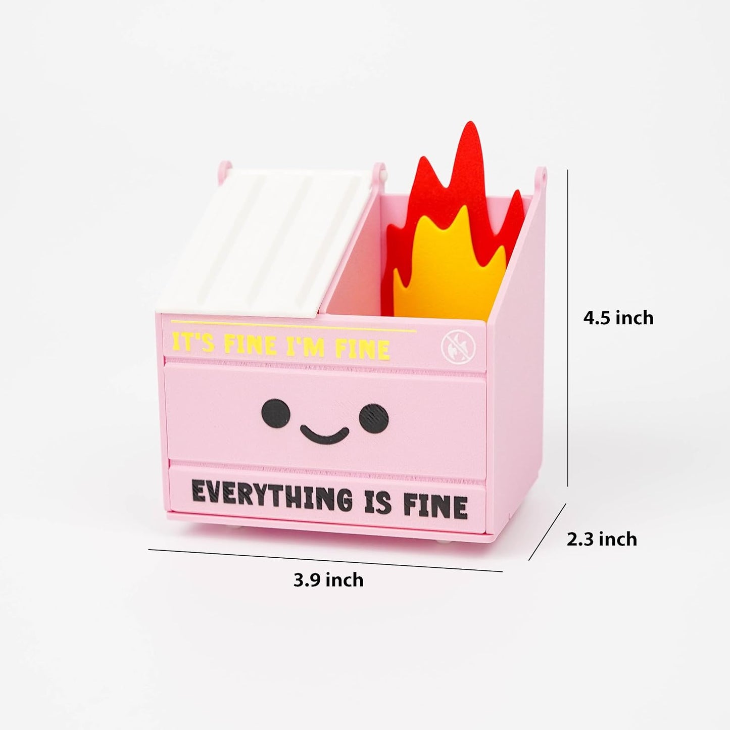 Tian Zhun Dumpster Fire Pencil Holder Funny Magnetic Pen Holder Strong Magnets to Store Marker Pencil Organizer for Refrigerator Whiteboard Locker Home Office or Hospital