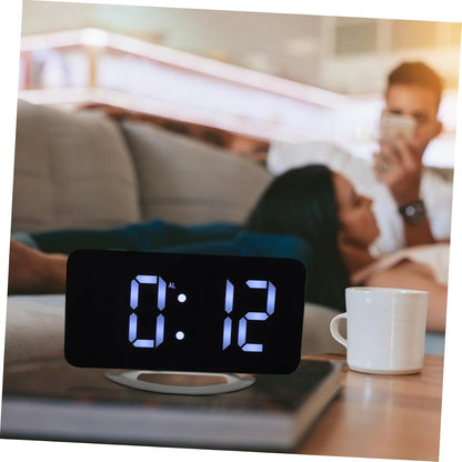 FRCOLOR Digital Vibrating Bed Shaker Alarm Clock Large LED Display Loud Alarm for Heavy Sleepers Bedroom Use with RGB Mirror Screen and Snooze Function