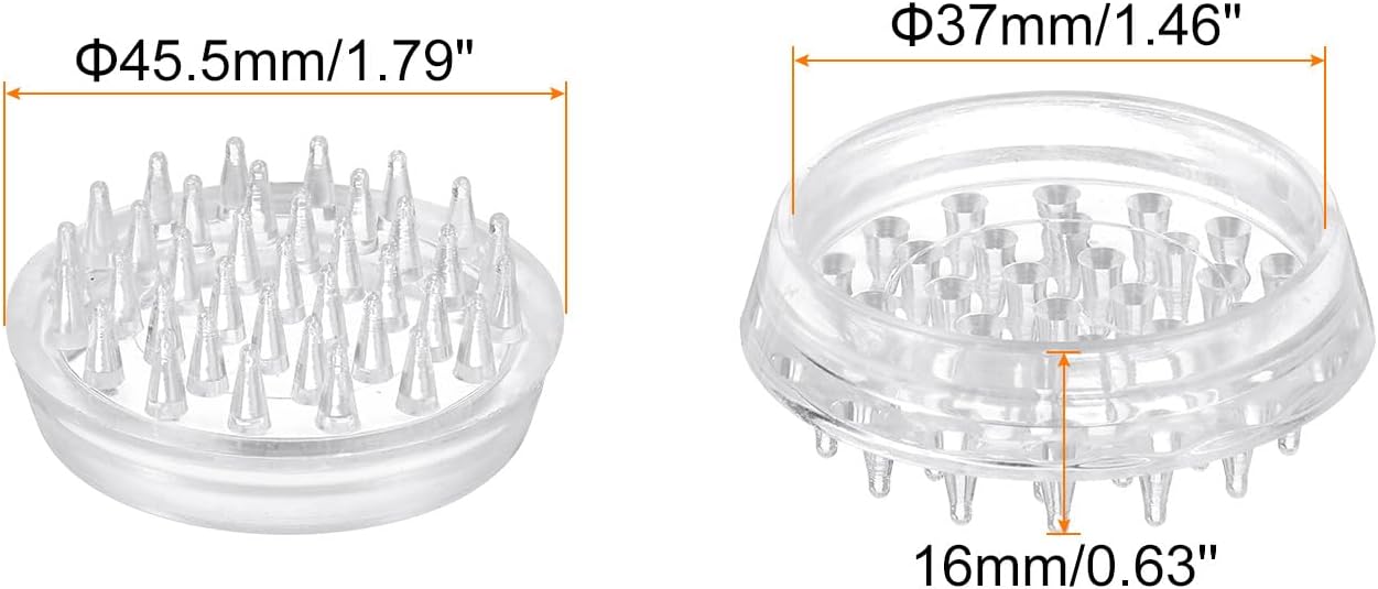 uxcell 4 Pcs Carpet Protectors Spiked Caster Cups 1.46" Round Spiked Furniture Cup Furniture Carpet Protectors for Furniture Legs Table Chair Sofa