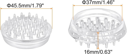 uxcell 4 Pcs Carpet Protectors Spiked Caster Cups 1.46" Round Spiked Furniture Cup Furniture Carpet Protectors for Furniture Legs Table Chair Sofa