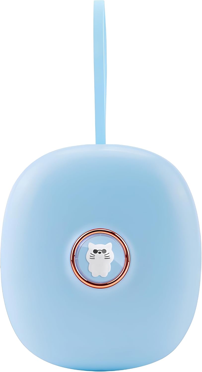 Digital Vibration Alarm Clock, Portable Bed Shaker with Snooze Adjustable Vibration for Heavy Sleepers Hearing Impaired, Under Pillow LED Display Flash Light Portable Rope(Blue)