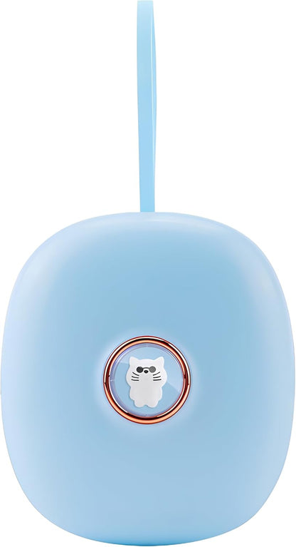Digital Vibration Alarm Clock, Portable Bed Shaker with Snooze Adjustable Vibration for Heavy Sleepers Hearing Impaired, Under Pillow LED Display Flash Light Portable Rope(Blue)