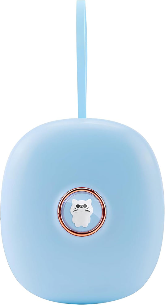 Digital Vibration Alarm Clock, Portable Bed Shaker with Snooze Adjustable Vibration for Heavy Sleepers Hearing Impaired, Under Pillow LED Display Flash Light Portable Rope(Blue)