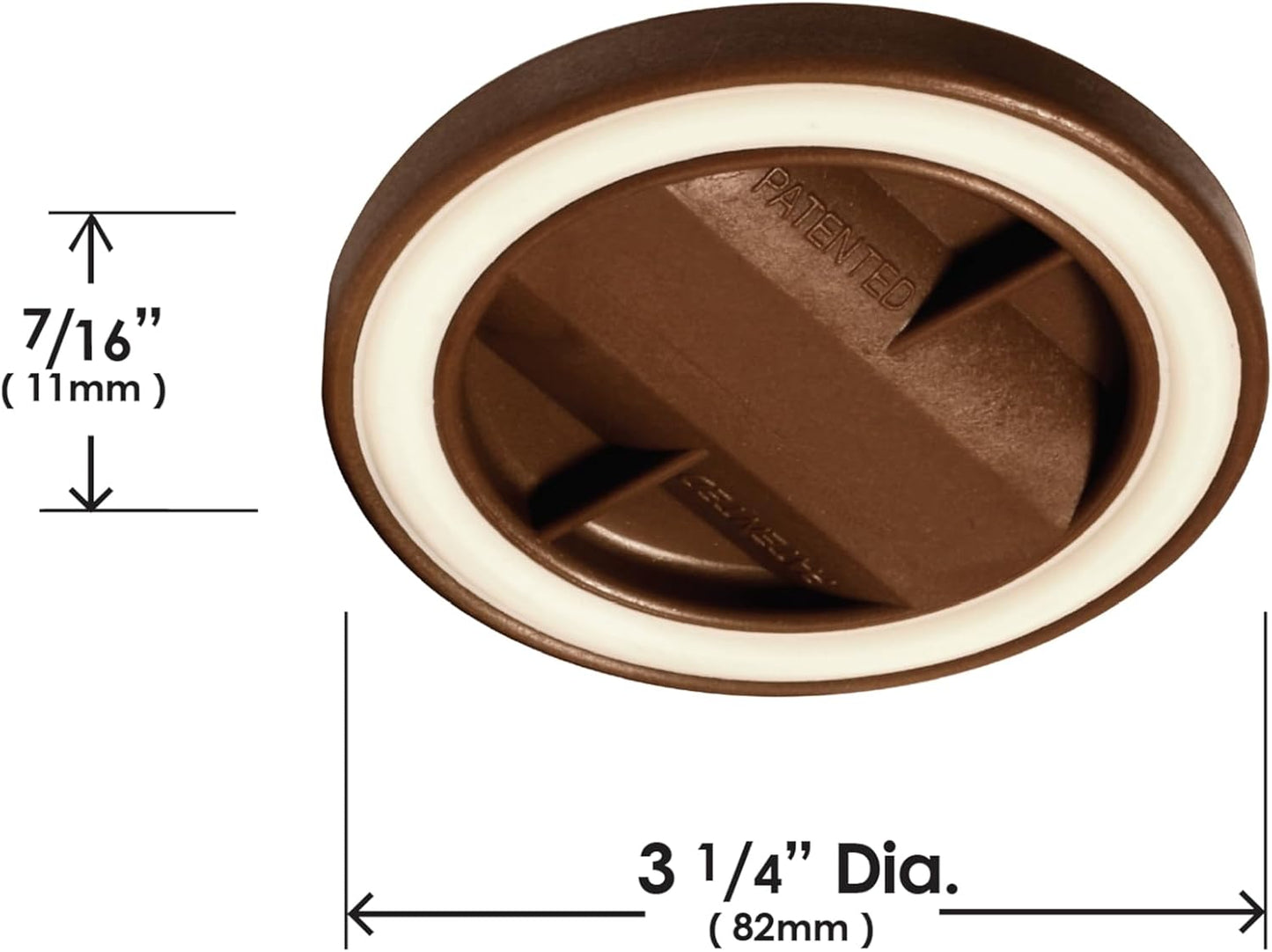 Slipstick CB845 3-1/4 Inch Bed Roller / Furniture Wheel Gripper Caster Cups (Set of 4) Chocolate Brown Color,Large