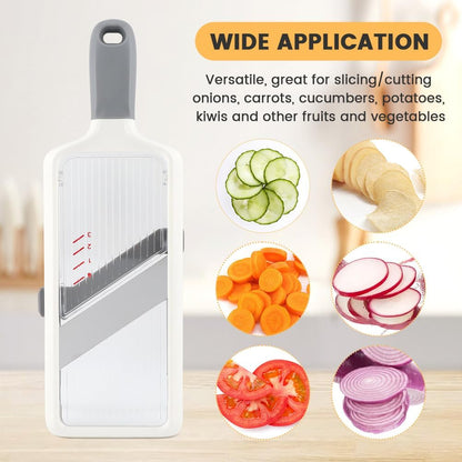 Handheld Mandoline Slicer with Adjustable Blade,3-Thickness (1mm-3mm) Slicer Vegetable Cutter with Safety Hand Guard Potato Onion Tomato & Cucumber Slicer for Salad, Easy to Clean
