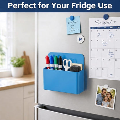 Magnetic Pencil Pen Holder, 2 PCS Magnetic Dry Erase Marker Holder for Whiteboard, Black White Magnet Storage Pencil Cup Case Fridge Organizers Locker Accessories for Office School Teacher Must Haves