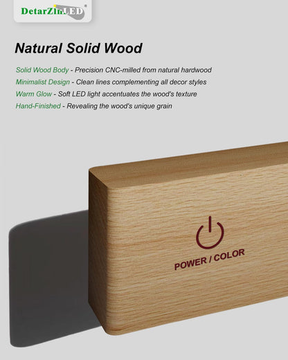 Rechargeable Wood Wall Lights with Remote & Touch, 5200mAh Battery Operated Wall Sconce 3 Color Temperatures & RGB. Magnetic, Stick-On, Dimmable Wall Reading Lamp for Bedroom, Living Room, Picture
