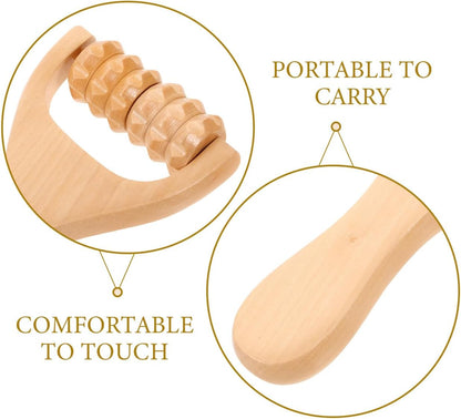 Ciieeo Wooden Massage Roller Tool 3-Piece Set Deep Tissue Massager for Legs Feet Arms Neck and Back - Portable Handheld DIY Wellness Tool for Women