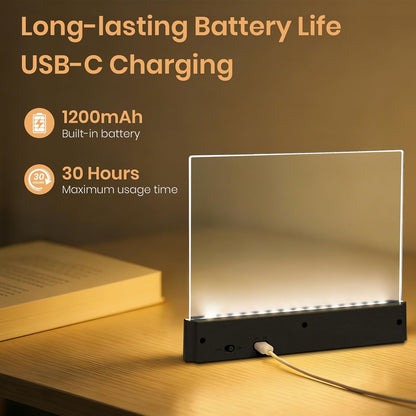 LED Book Light, 3 Color Temps & Stepless Dimming, Night Reading with Timer | 2-In-1 Rechargeable Clear LED Flat Reading Light and Night Light. Perfect for Night Reading and Bookish Gifts(Black)