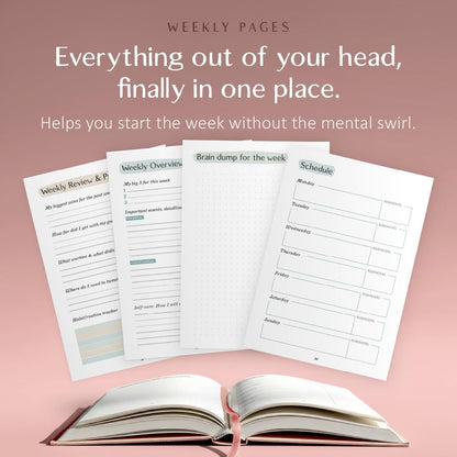 The ADHD Planner for Adults - Undated Daily & Weekly ADHD Journal for Disorganized People, 90 Days - Habit Tracker, Record Emotions & Mood - Academic Goals - Structure & Focus for Adults Brains