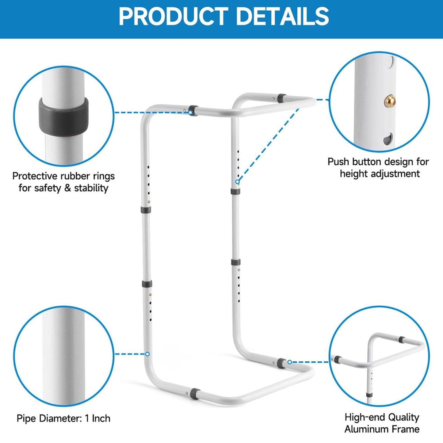 Blanket Lifter for Feet, Sheet Riser Height Adjustable Relieve Pressure Foot Tent Blanket Support Holder for Surgery Recovery with 4 Clips, Adjustable Blanket Support Holder