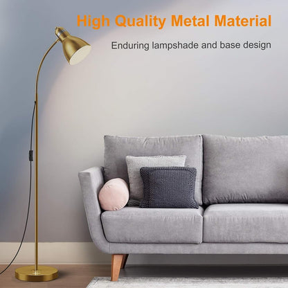 LEPOWER Floor Lamp, Metal Standing Lamp with Adjustable Gooseneck for Dorm | Easy to Assemble, E26 Base, Sturdy Metal Base, Convenient Switch, Task Reading Pole Lights for Office & Bedroom, Living Room
