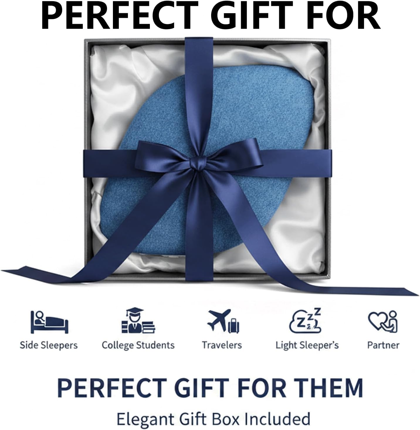 Pillow Speaker, Under Pillow Mellow Sleep Speakers Bluetooth White Noise Machine for Sleeping Side Sleepers, Flat Sleeper with Smart APP Built-in Sleep Music, Gifts for Adults Teens (Blue)