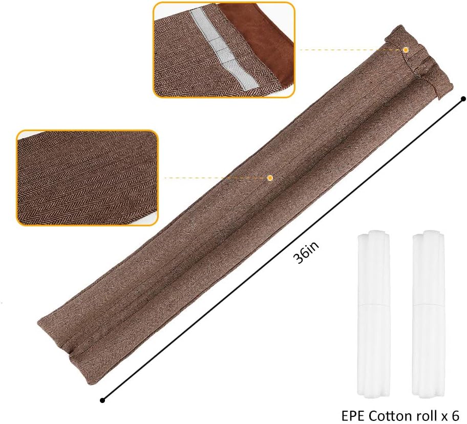 36 Inch Under Door Stopper, Door Noise Blocker | Double Sided Door Stopper, Machine-Washable