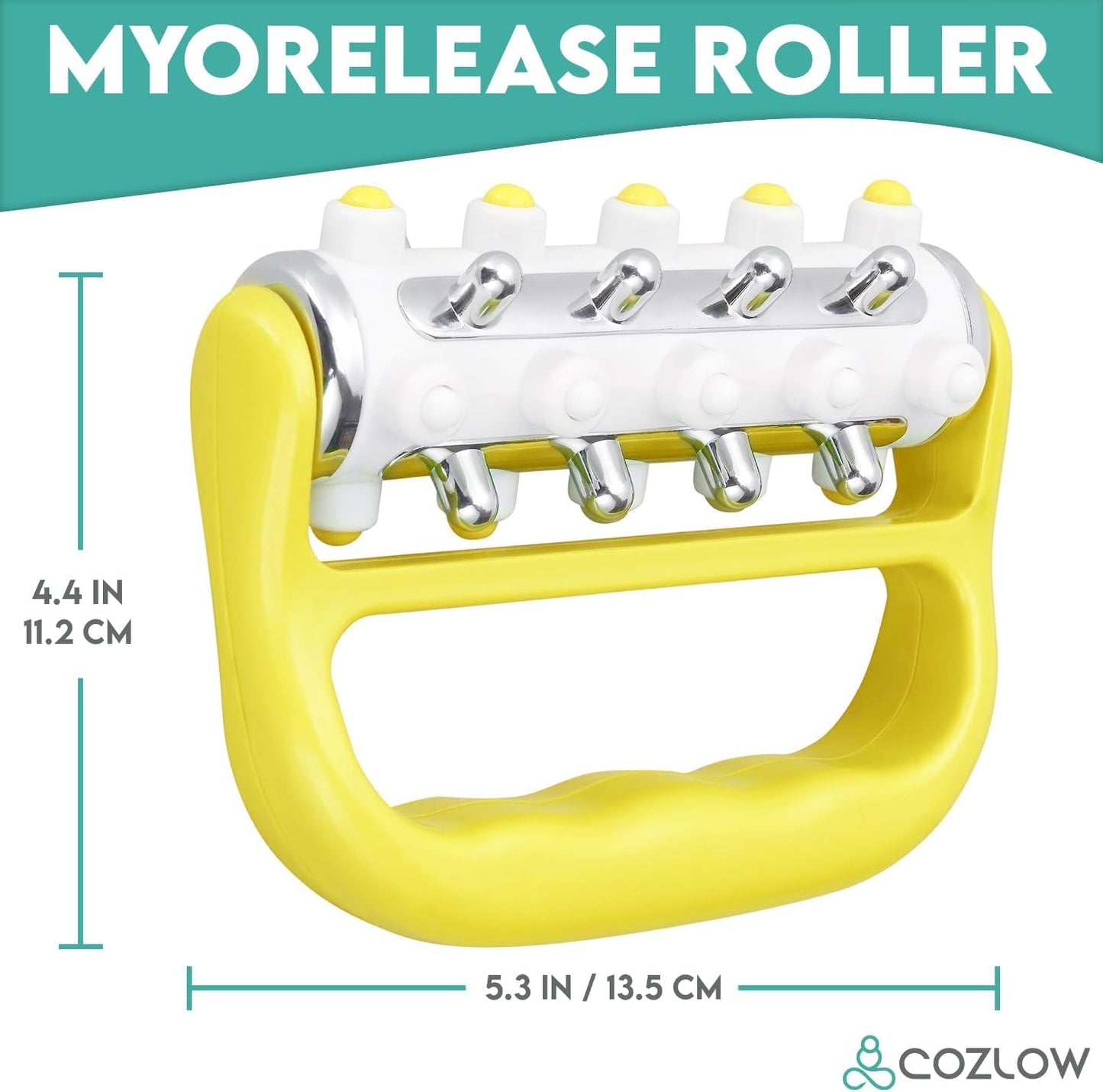 Handheld Lymphatic Drainage Massager - May Reduce Appearance of Cellulite | Cozlow manual massage tool w/ 7 rolling balls, helps support lymph system care, promotes healthy circulation & smoother skin